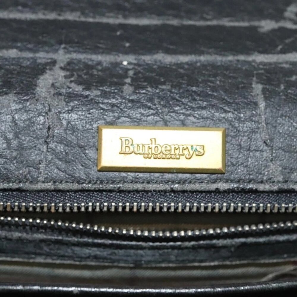 Burberrys Business Bag Leather Black Gold Auth bs26949 - Picture 12 of 16
